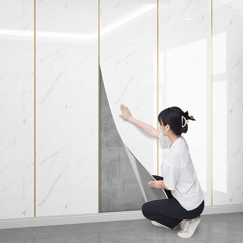 SXP Wallpaper Soundproof Backsplash Bedroom Peel And Stick Marble Grain Self Adhesive Home Decoration SXP 3D Wallpaper Roll
