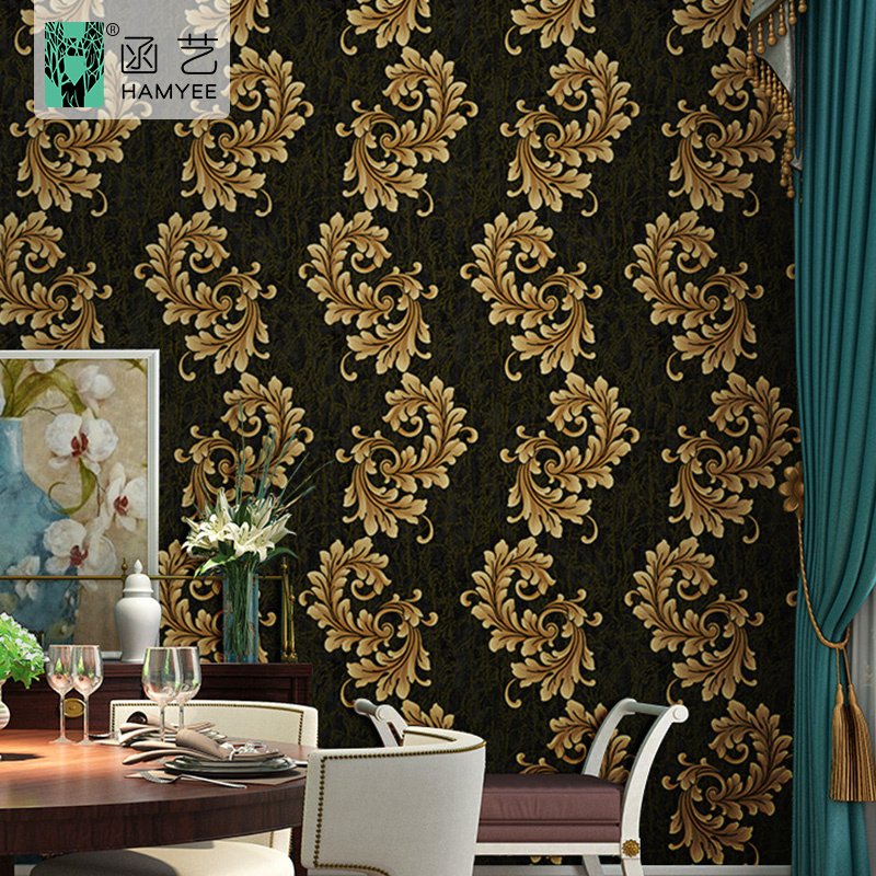 embossed custom wallpapers wall coating classic pvc luxury wallpaper rolls