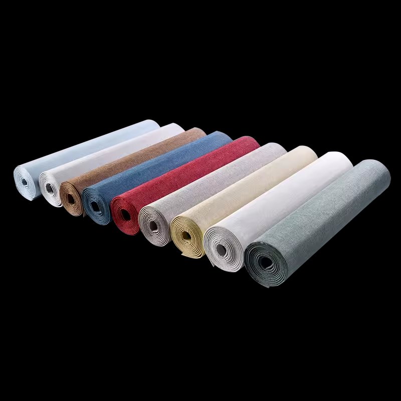 3D Foam Wallpaper with Self-Adhesive Line Texture Cloth-Like Film for Solid Color Wall Decoration for Household Use