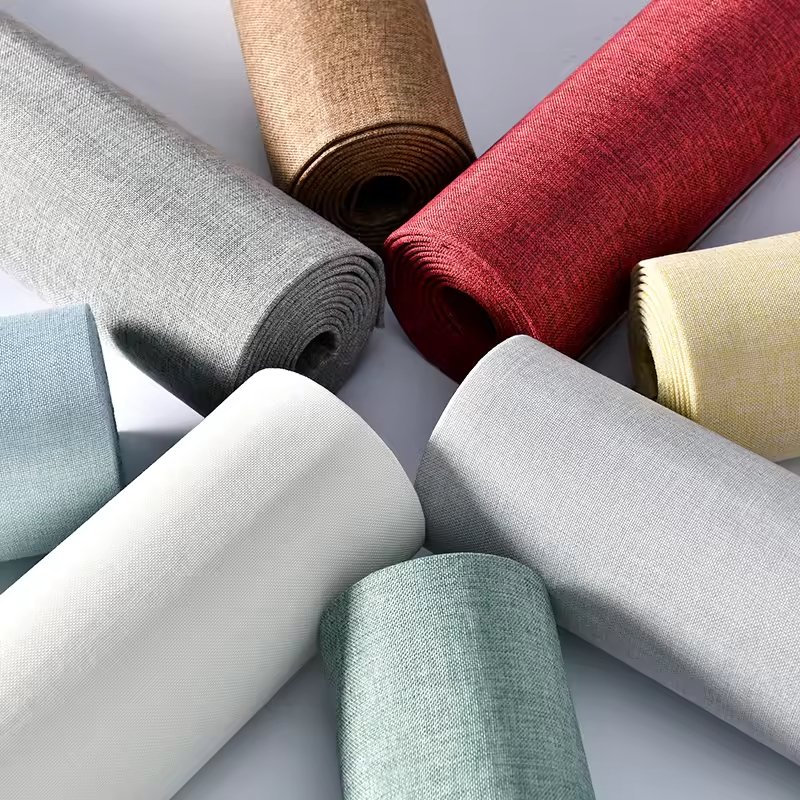 3D Foam Wallpaper with Self-Adhesive Line Texture Cloth-Like Film for Solid Color Wall Decoration for Household Use