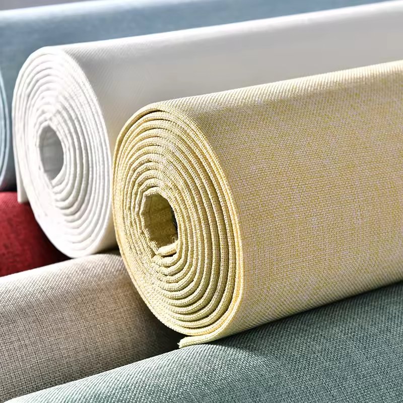 3D Foam Wallpaper with Self-Adhesive Line Texture Cloth-Like Film for Solid Color Wall Decoration for Household Use