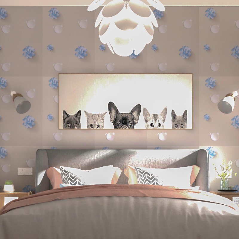 Classic blue flower circular pattern wall paper tapiz damas home studio for kitchen 3d wallpaper roll