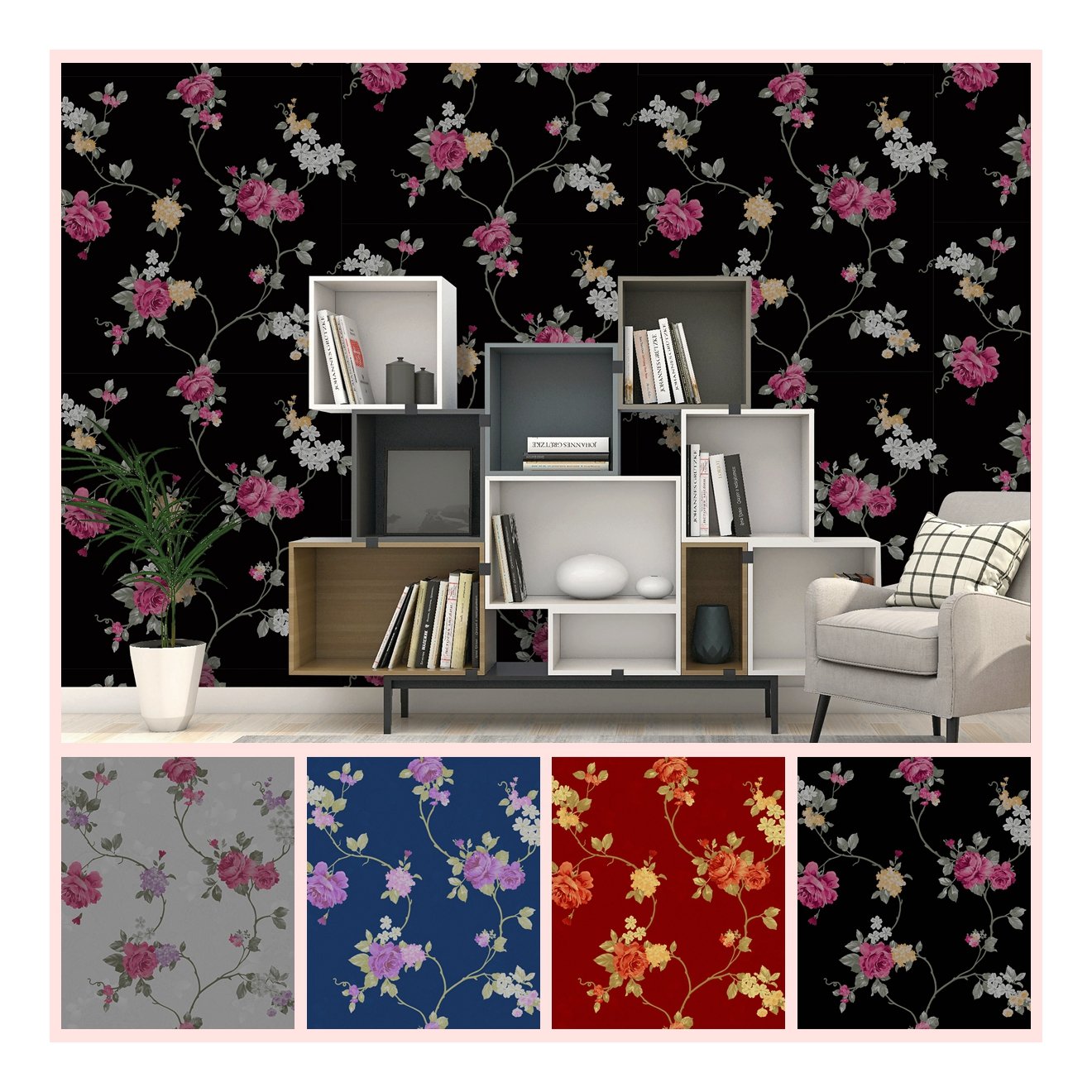 Plain color simple design damask luxury wallpaper cheap roll price