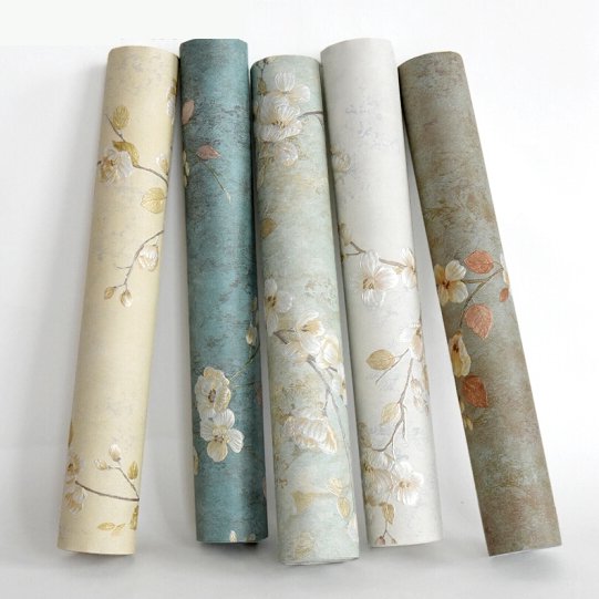 The background decoration of the living room wallpaper, fresh and elegant Dark Damas countryside flower designs wallpaper