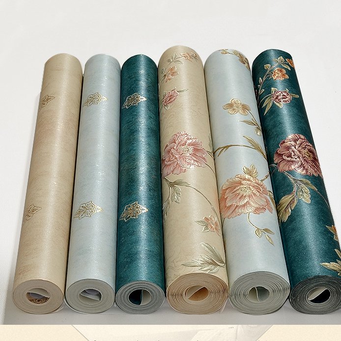 The background decoration of the living room wallpaper, fresh and elegant Dark Damas countryside flower designs wallpaper