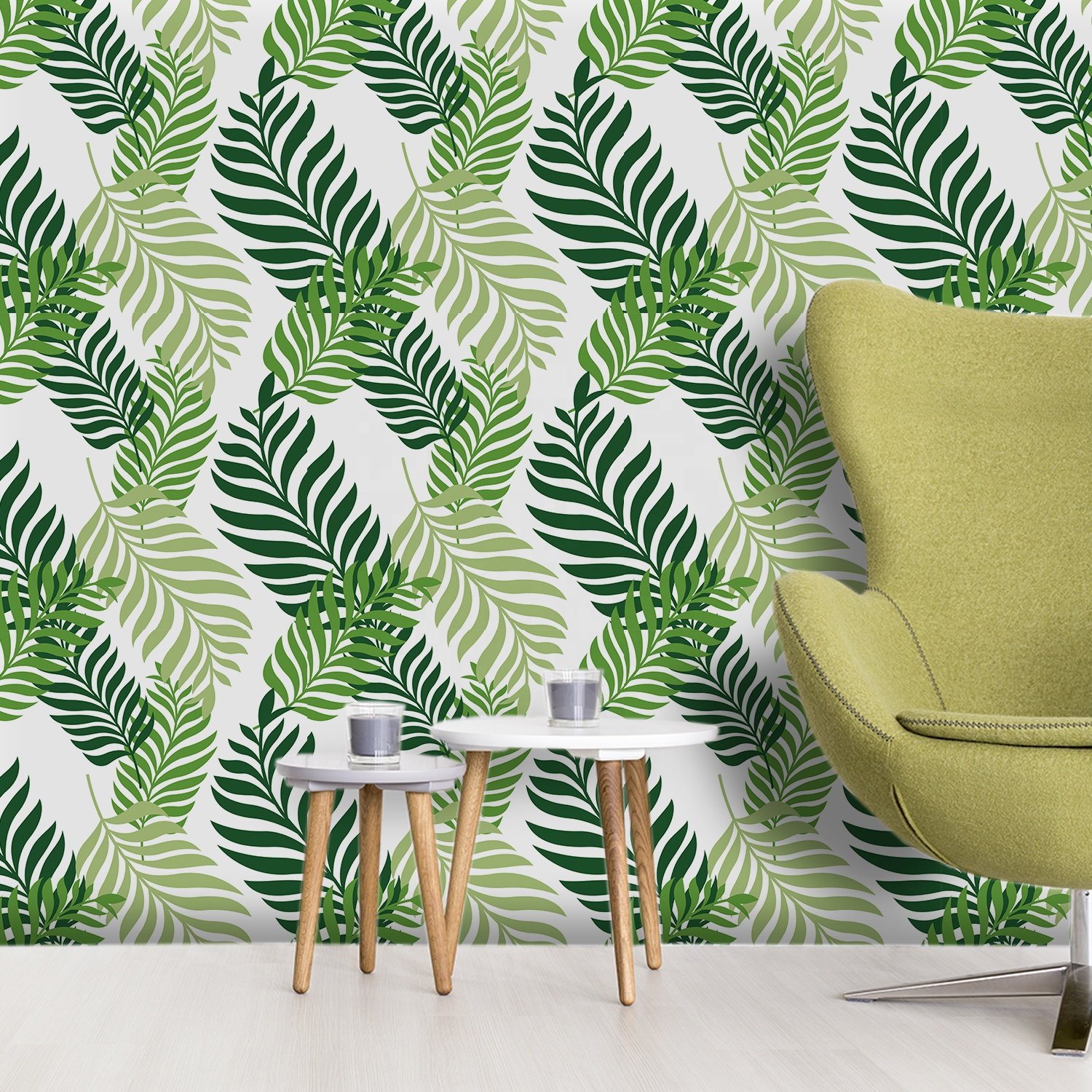 Peel and stick plant printing 3D waterproof and moisture-proof vinyl self-adhesive home wall decoration wallpaper roll
