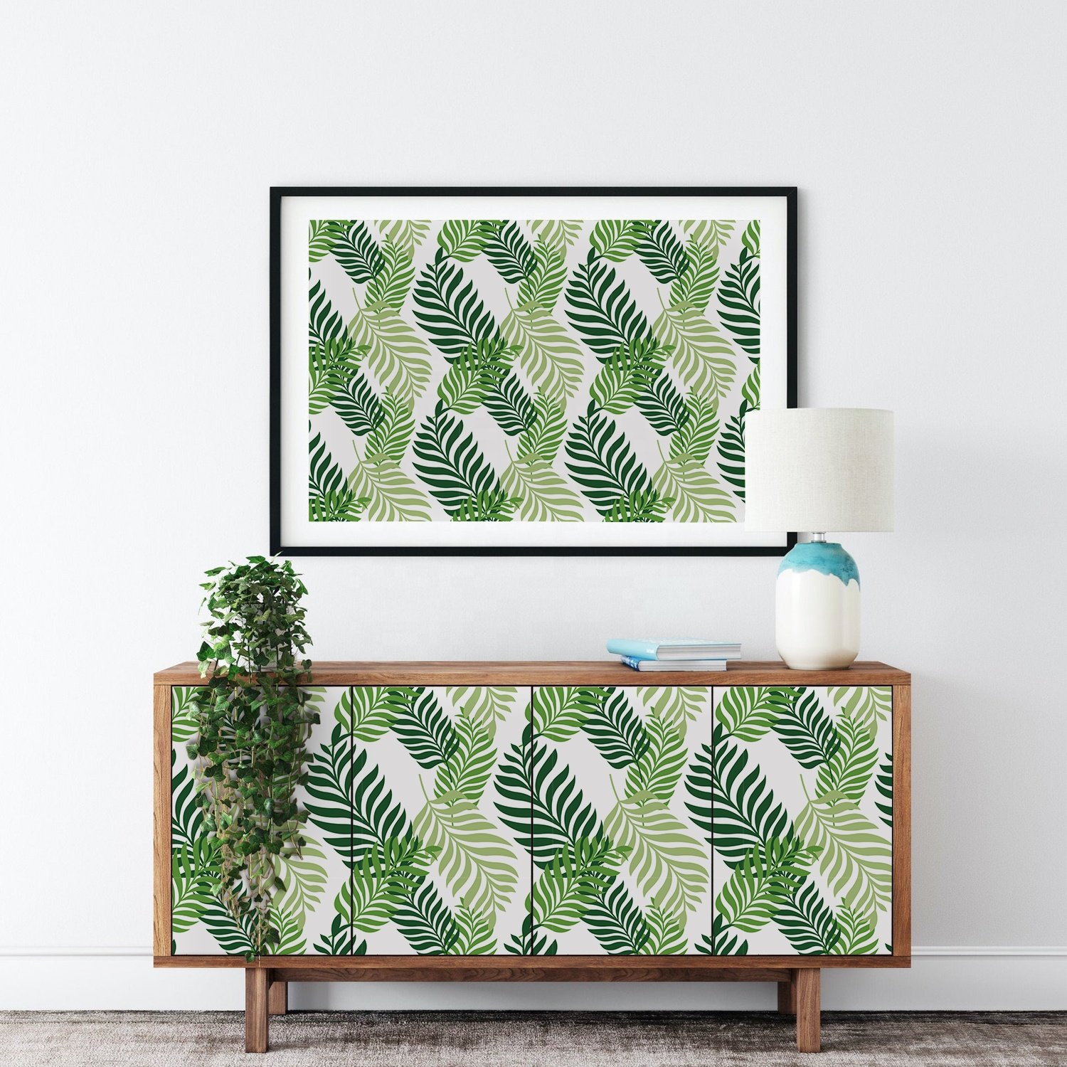 Peel and stick plant printing 3D waterproof and moisture-proof vinyl self-adhesive home wall decoration wallpaper roll