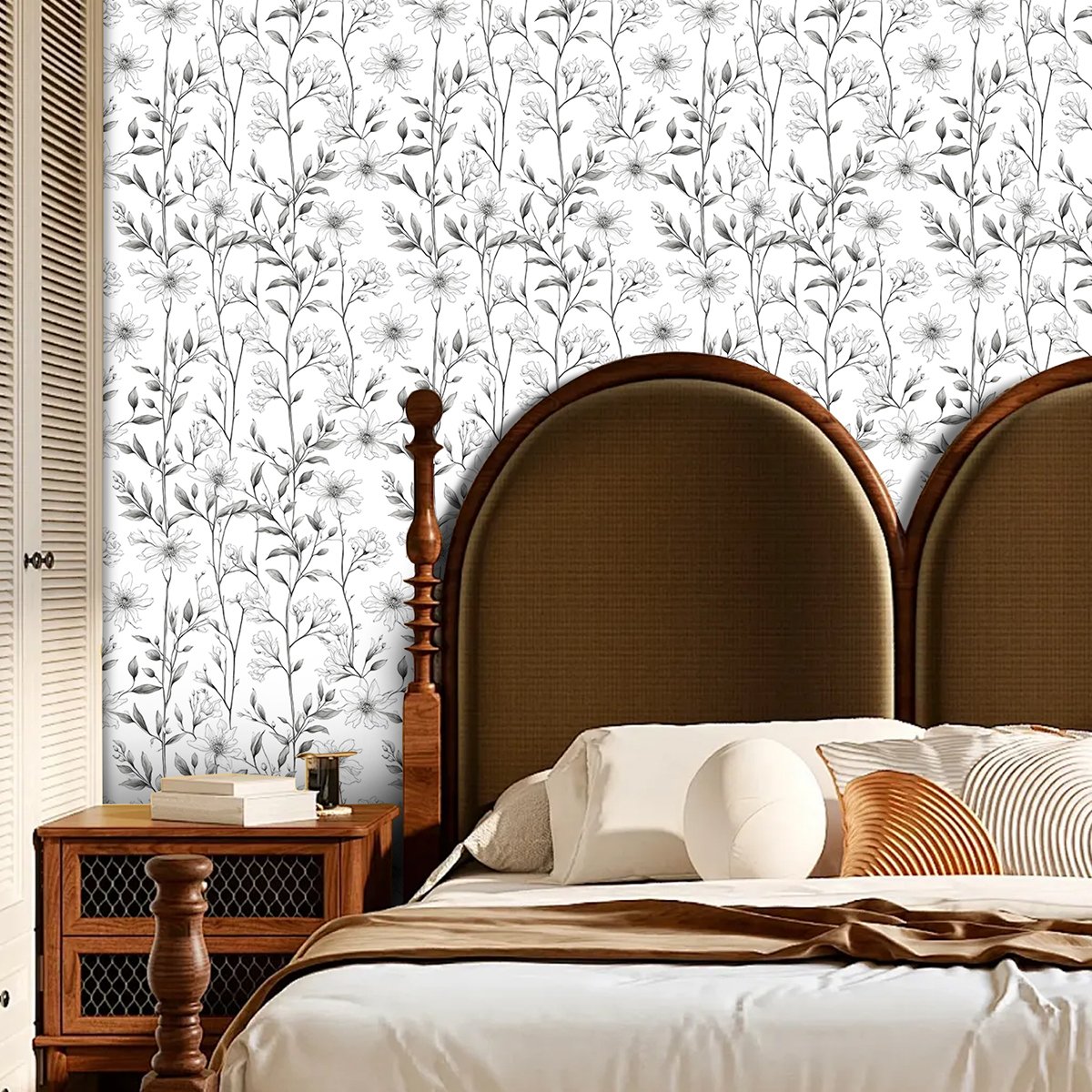 Self Adhesive Roll Contact Paper Floral Wallpaper For Kitchen Bathroom Cabinets Decoration
