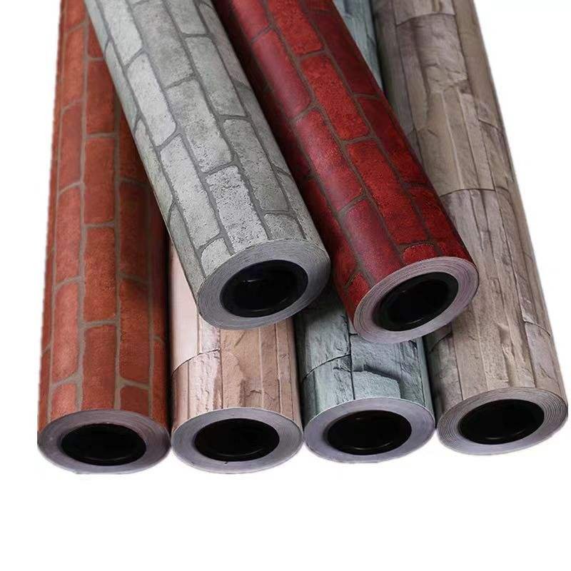 Wholesale Self Adhesive Wallpaper Rolls Waterproof Vinyl 3D Stone Brick Peel And Stick Wall Sticker For Interior Decor