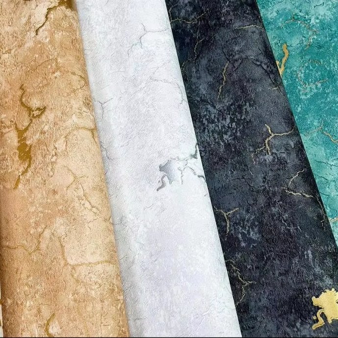 2024 New Trending Ready Stock Hot selling Black Golden Modern Marble PVC Wallpaper for Home Decor
