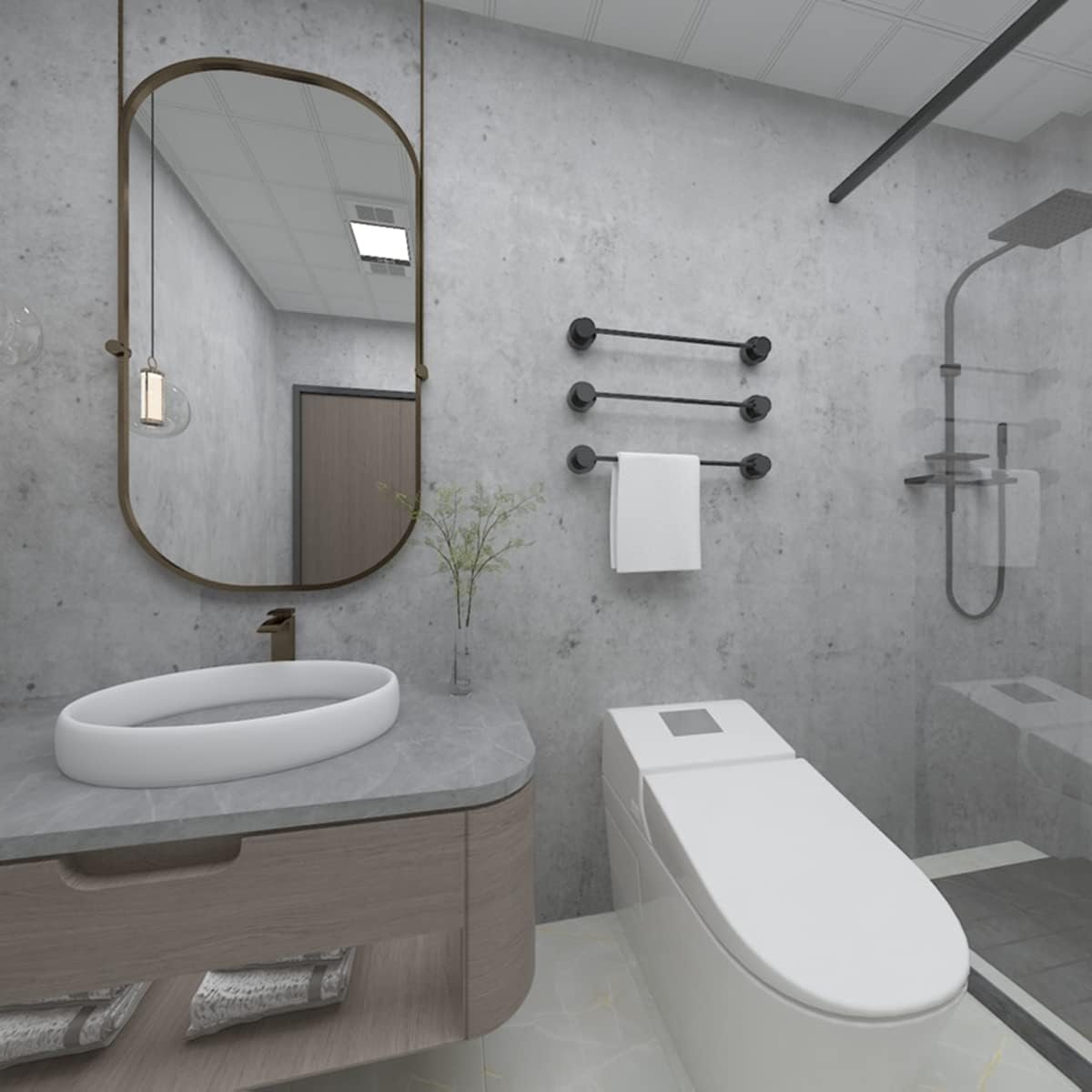wholesale Industrial style cement concrete gray wall paper textured vintage cement peel & stick wallpaper