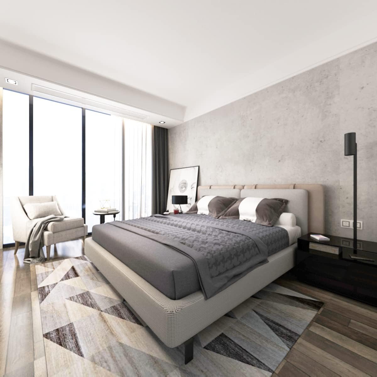 wholesale Industrial style cement concrete gray wall paper textured vintage cement peel & stick wallpaper