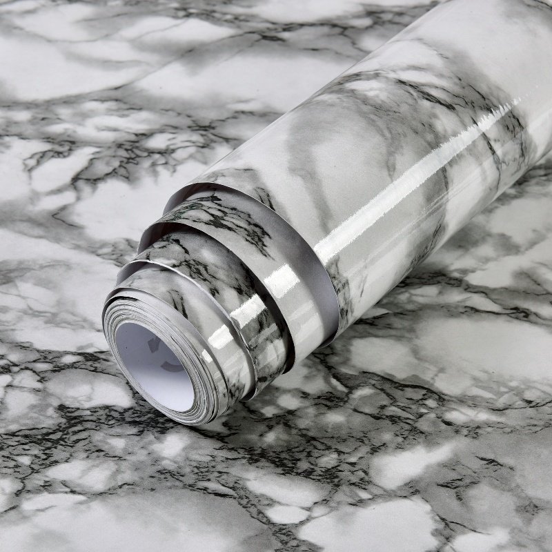 Latest Marble Film Decorative Wallpaper Rolls Waterproof Peel Stick with Embossed Surface for Wall Furniture Door Decoration