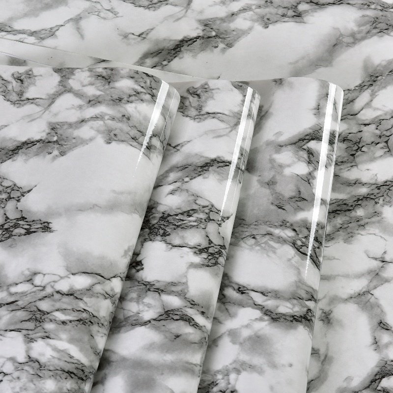 Latest Marble Film Decorative Wallpaper Rolls Waterproof Peel Stick with Embossed Surface for Wall Furniture Door Decoration