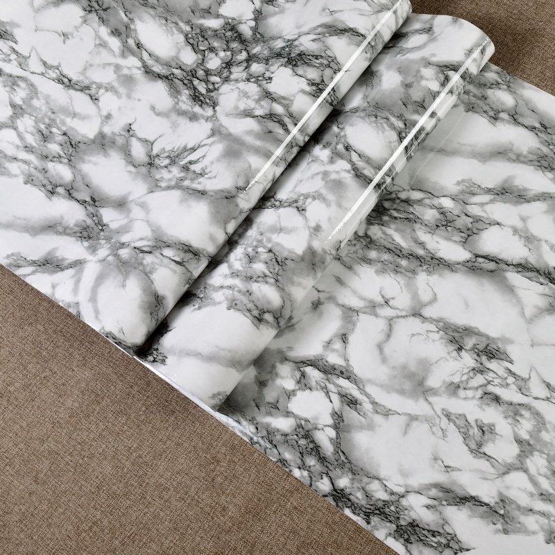 Latest Marble Film Decorative Wallpaper Rolls Waterproof Peel Stick with Embossed Surface for Wall Furniture Door Decoration