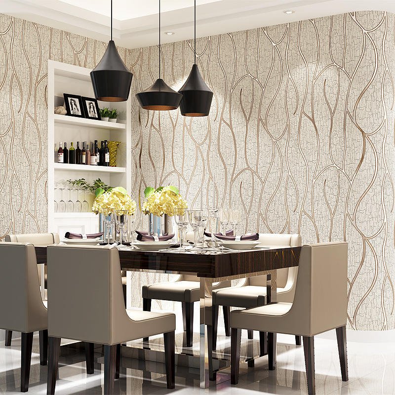 Minimalist modern 3D striped deer skin velvet living room TV background wallpaper non-woven fabric wallpaper