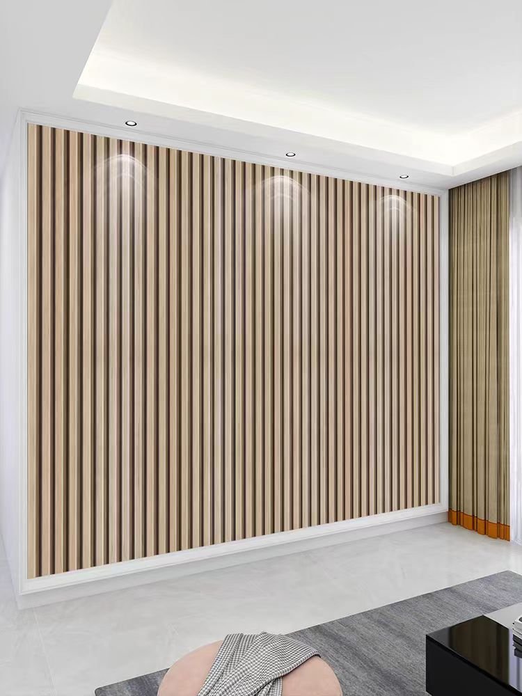 ORON Factory outlet 3D Wooden Slat Wallpaper design Peel and Stick Self adhesive Vinyl Wall paper for Wall Bedroom
