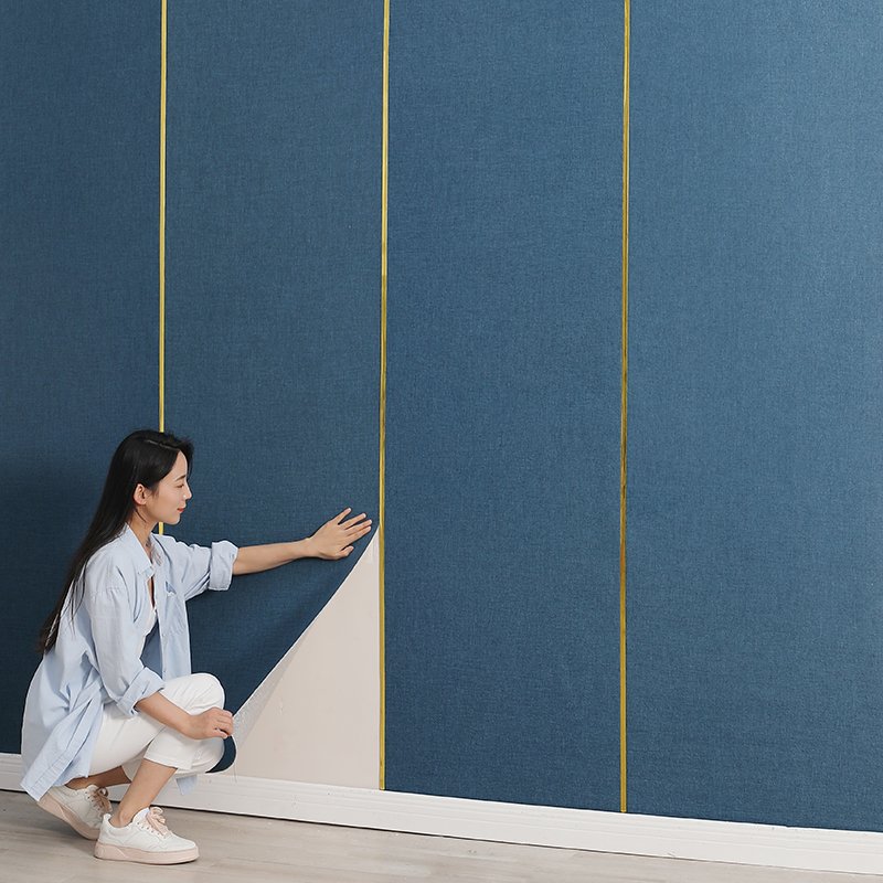 Wall Covering Manufacturer Removable Self-Adhesive Easy to Install Wallpaper Linen Cloth Wallpaper