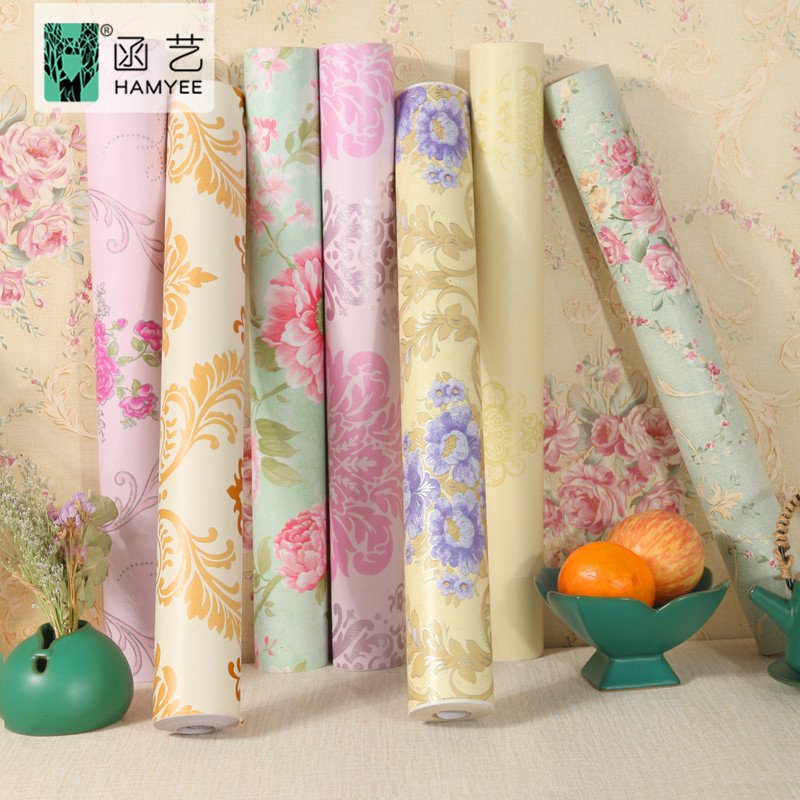 3d Vintage european flower floral self-adhesive wallpaper for decoration