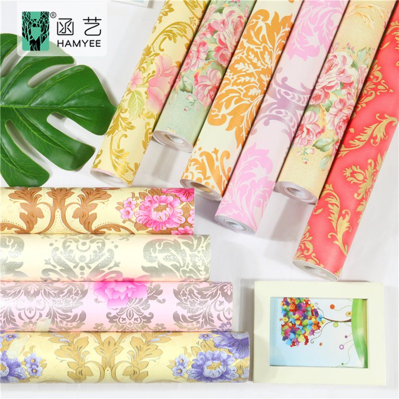 3d Vintage european flower floral self-adhesive wallpaper for decoration