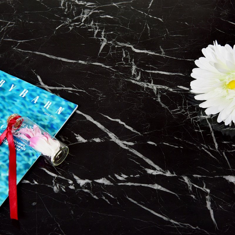 Modern Self-Adhesive Marble Wallpaper Black Damask Waterproof Heat Insulation Decorative Film Peel Stick Paper for furniture