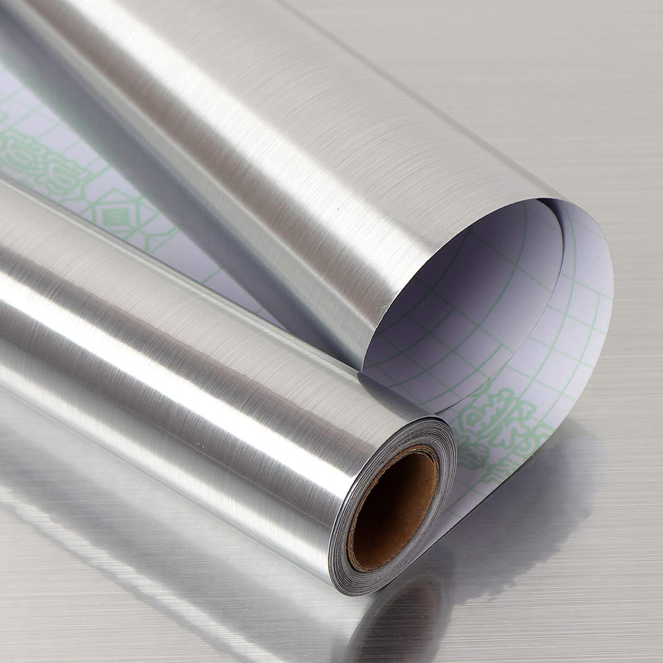 Stainless Steel Contact Paper Wallpaper Peel and Stick Removable Temporary Adhesive Wall Paper for Refrigerator Washing Machine