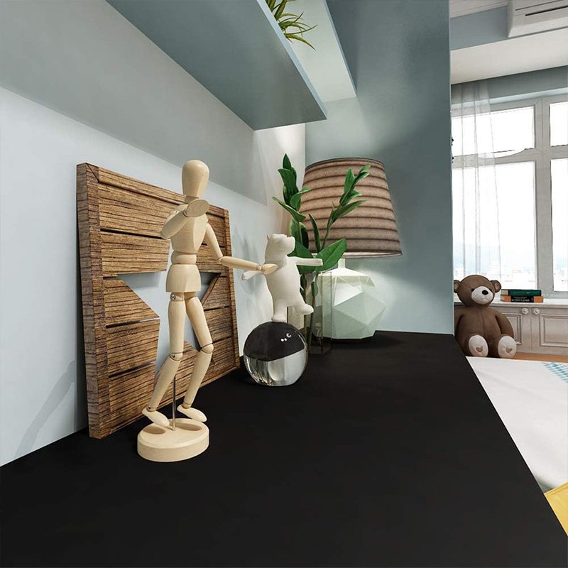 Matte black contact paper home decorative self adhesive vinyl removable pvc waterproof peel and stick cabinet wallpaper roll