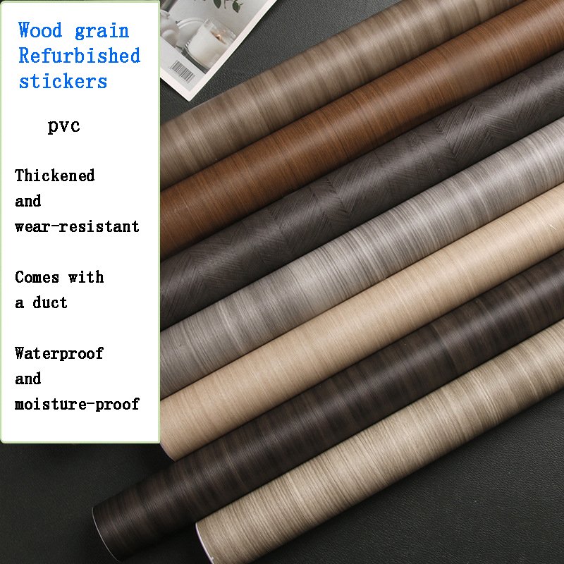 wood grain wallpaper rolls pvc 3d sticker self adhesive peel & stick waterproof home decoration panels factory in china 60cm*1m
