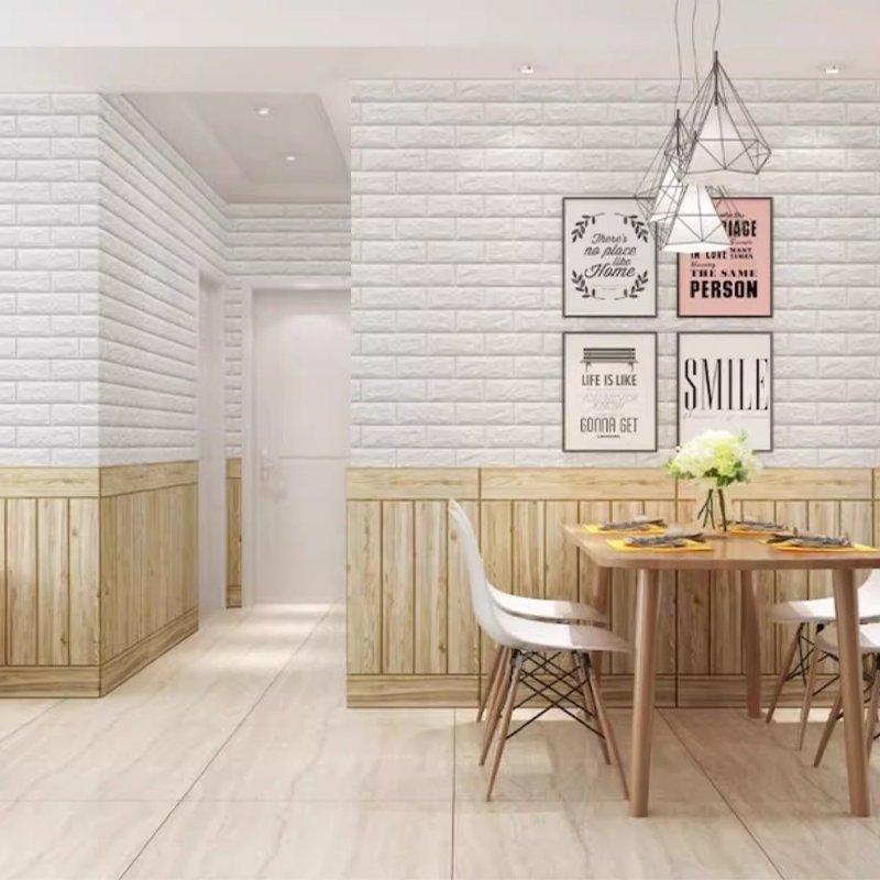 Modern 3D Realistic Mosaic Peel Stick Kitchen Slat Wall Tiles Panel Peel Stick Wallpaper for Home Decoration for Living Room