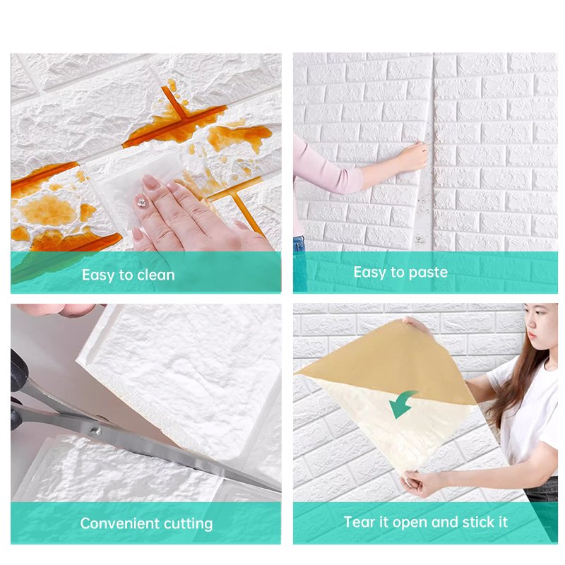 Modern 3D Realistic Mosaic Peel Stick Kitchen Slat Wall Tiles Panel Peel Stick Wallpaper for Home Decoration for Living Room