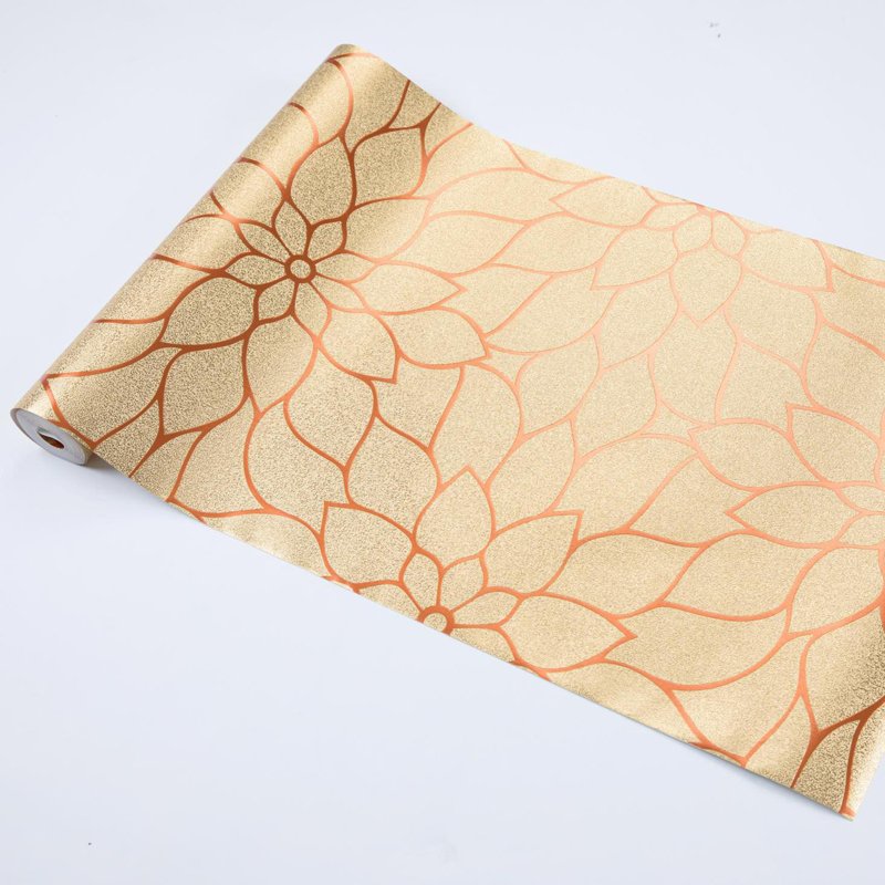 2023 Guangzhou PVC Wall Paper golden foil desigsn Vinyl Wallpaper Rolls For Home Hotel