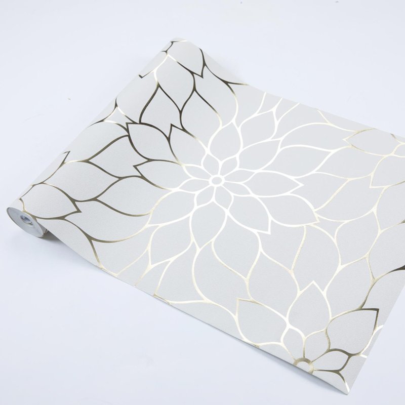 2023 Guangzhou PVC Wall Paper golden foil desigsn Vinyl Wallpaper Rolls For Home Hotel