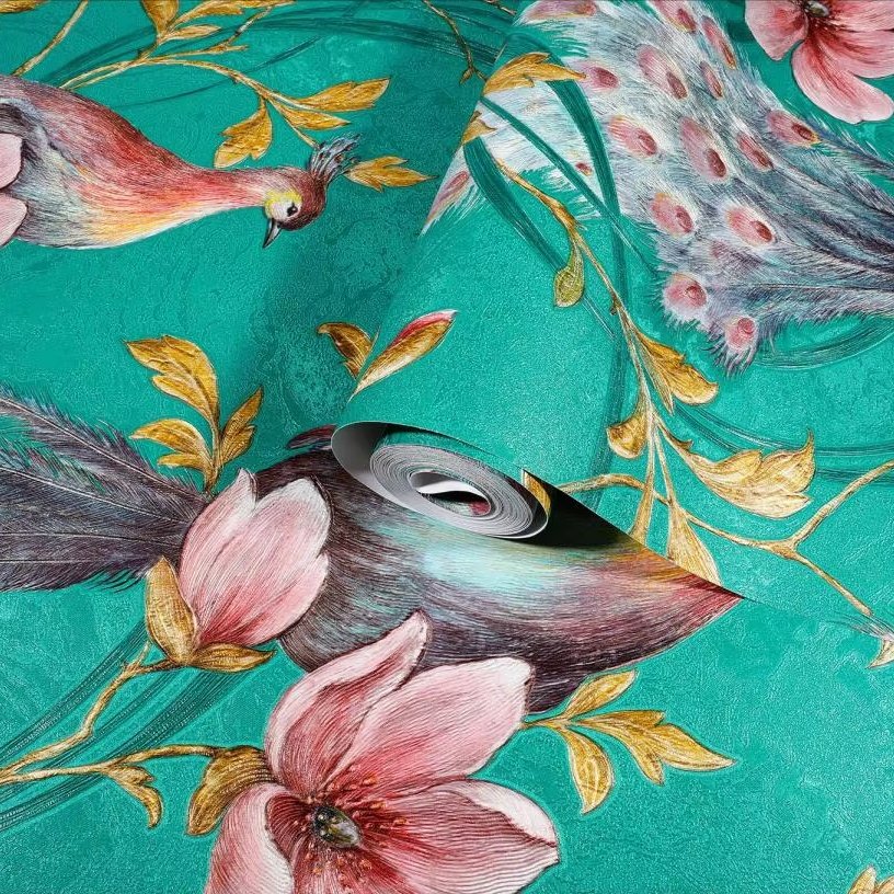 MyWow Chinese Ready Stock Classic New Design Phoenix PVC Wallpaper for Home Decor