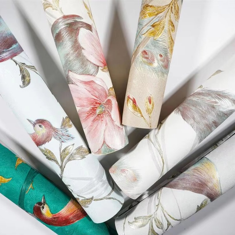MyWow Chinese Ready Stock Classic New Design Phoenix PVC Wallpaper for Home Decor