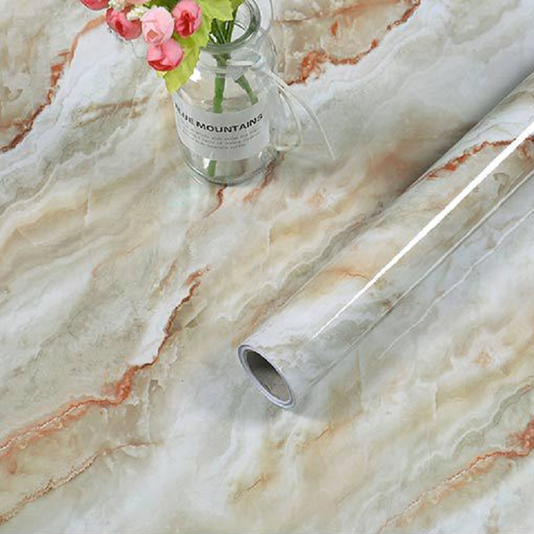 High Quality PVC/Vinyl Marble Brick Waterproof And Moisture Proof Self-gule Wallpaper/wall Paper Roll For Interior Decoration
