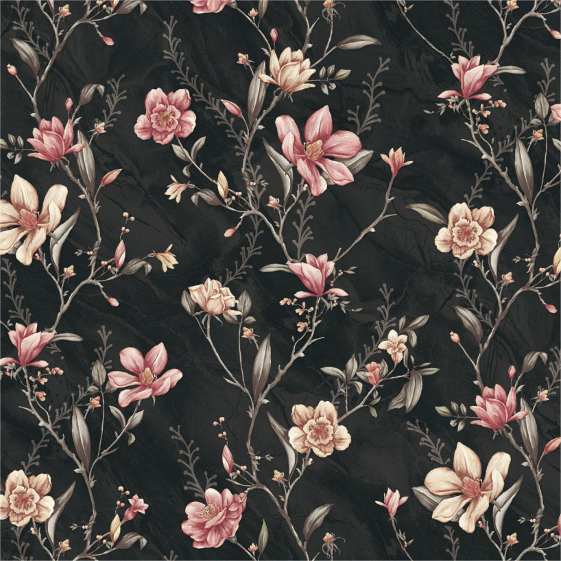 Classical style natural floral pattern fabric high quality 3D pvc vinyl wallpaper sticker home decoration