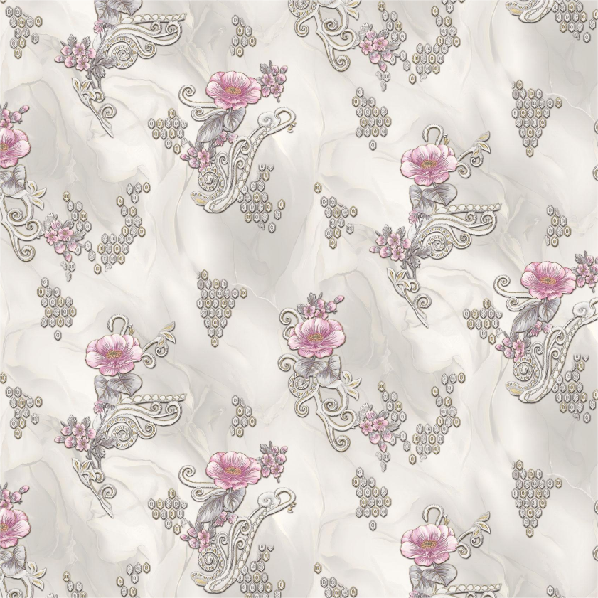 Classical style natural floral pattern fabric high quality 3D pvc vinyl wallpaper sticker home decoration