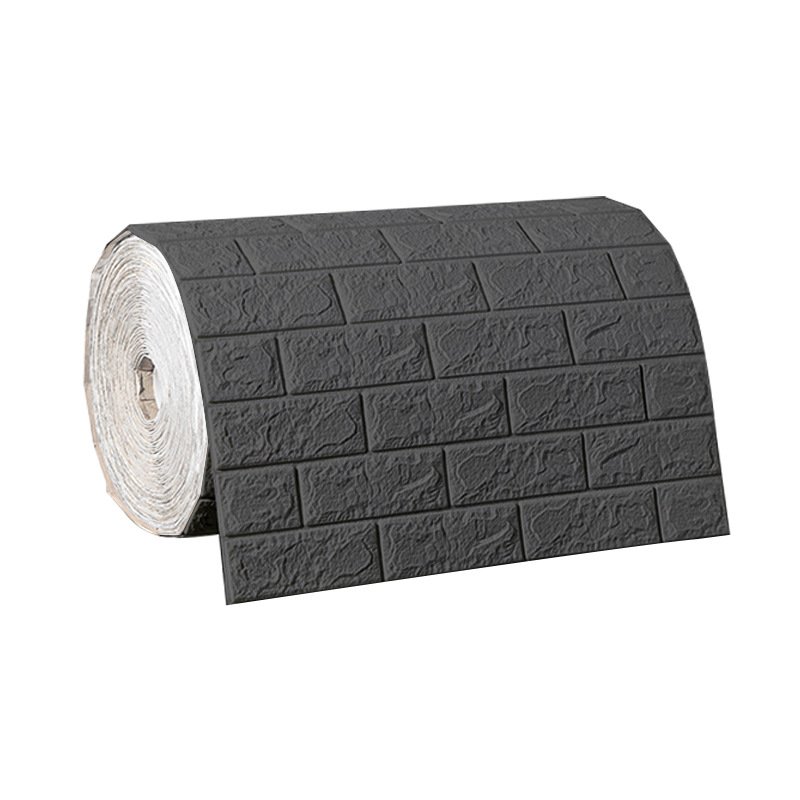 Wholesale 3d brick grain roll photo wallpaper self-adhesive shape home interior door wallpaper wallpap grey