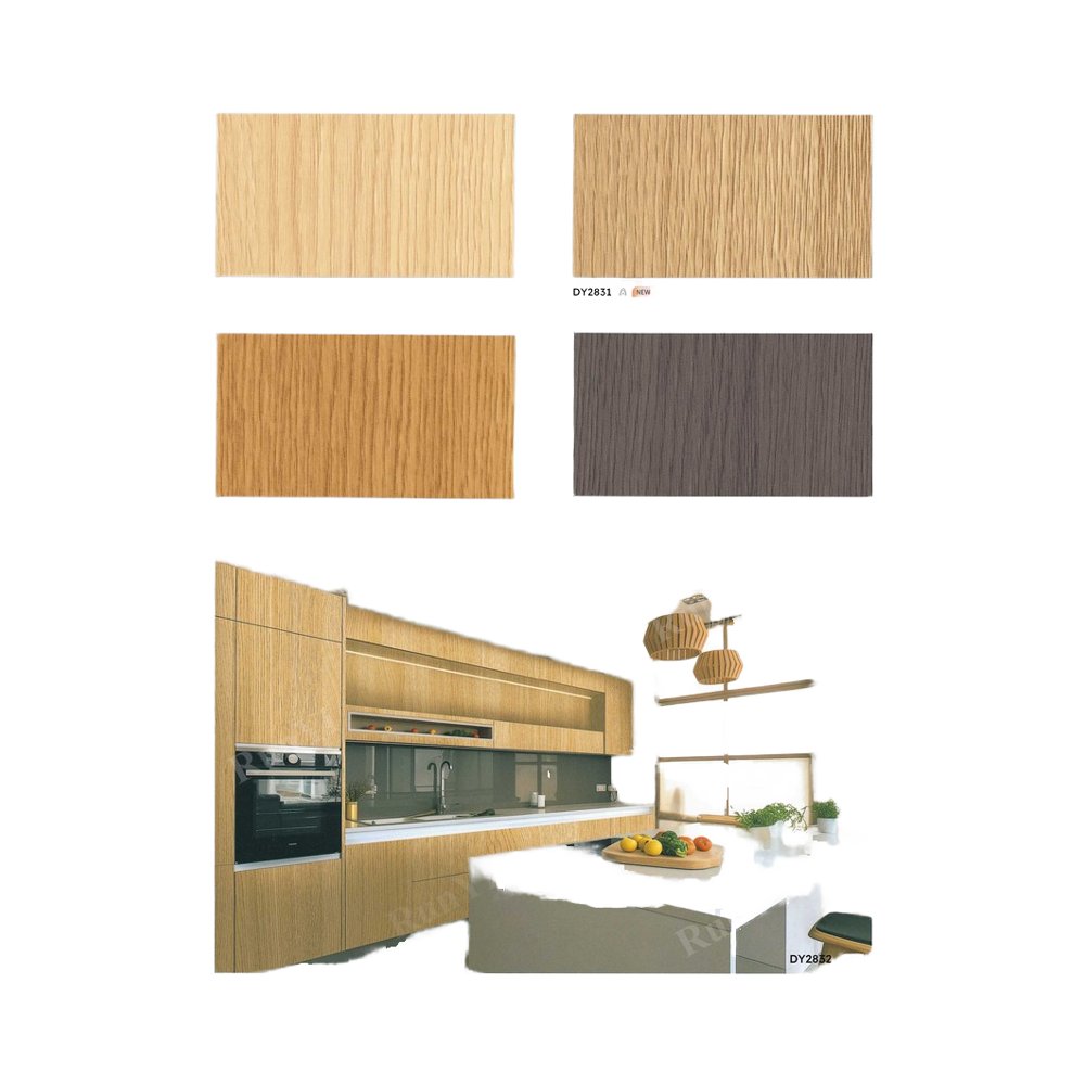 2024 New Design Self-Adhesive Kitchen Cabinet Wallpaper Furniture Sticker Vinyl Wood Grain PVC Film Decorative Wall Paper