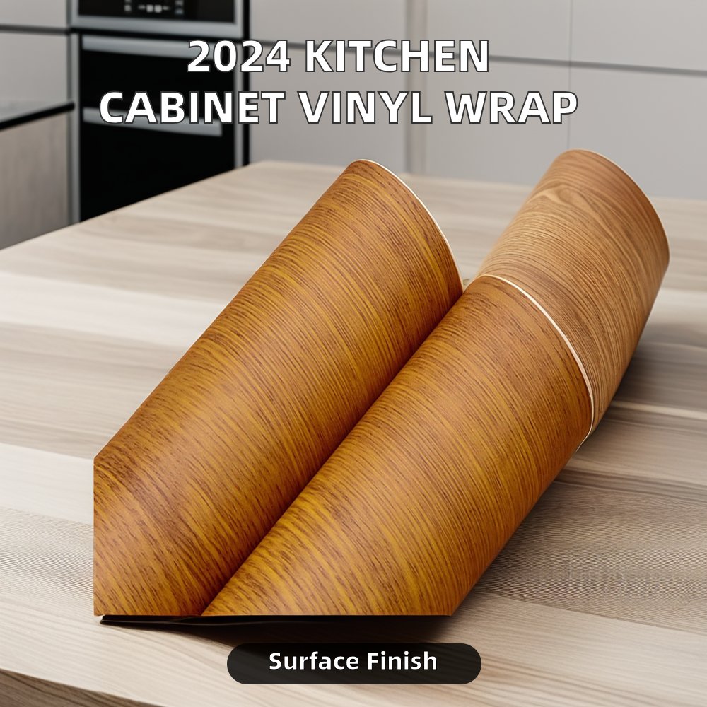2024 New Design Self-Adhesive Kitchen Cabinet Wallpaper Furniture Sticker Vinyl Wood Grain PVC Film Decorative Wall Paper