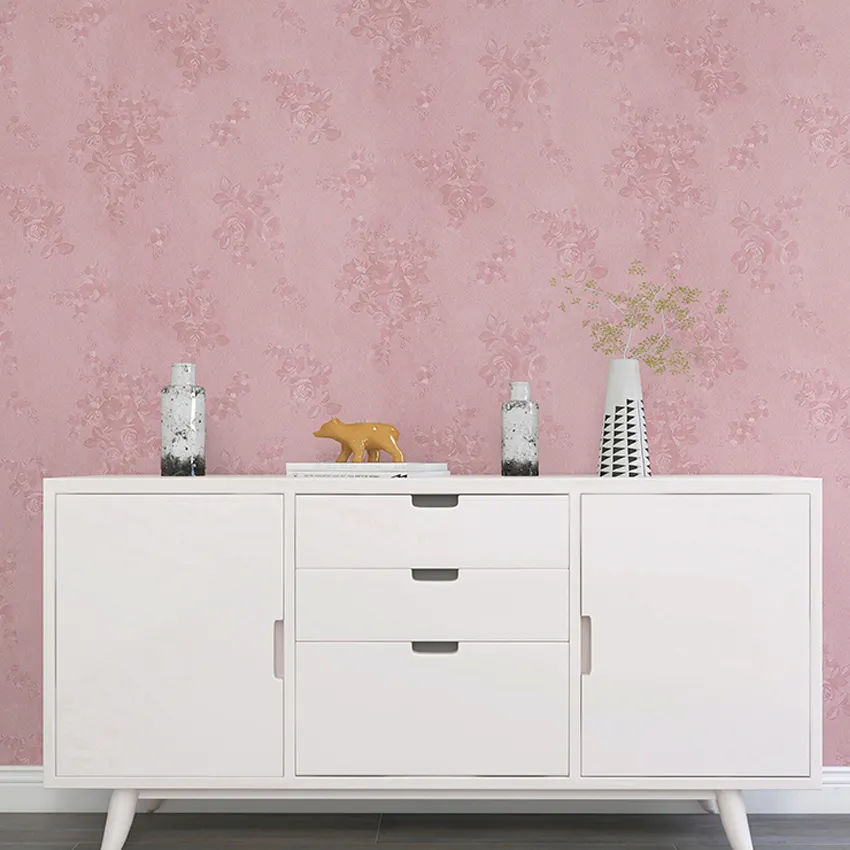 Factory Price Modern Embossed Floral Roses Wall Paper Waterproof Self Adhesive Wallpaper Wall Sticker For Home