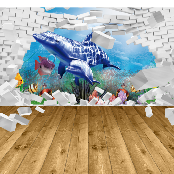 New Design self adhesive wall sticker Blue Marine Style home decoration wallpaper rolls waterproof