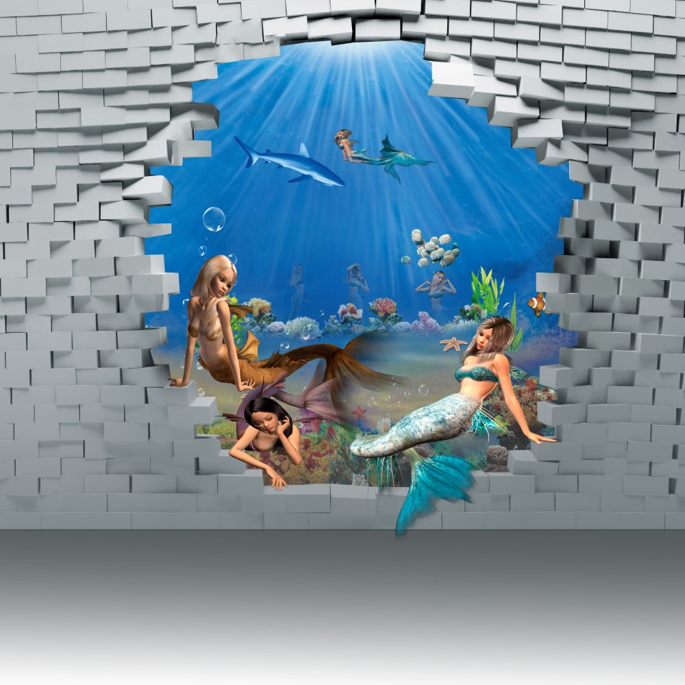 New Design self adhesive wall sticker Blue Marine Style home decoration wallpaper rolls waterproof