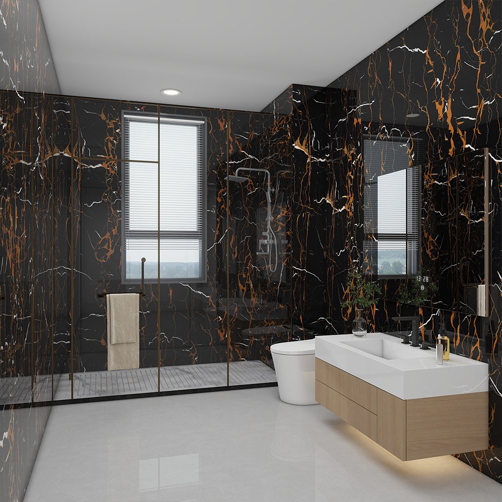 Waterproof Self-Adhesive 3D Wall Tile Sticker Soundproof for Bedroom and Bathroom Wall Tiles Easy Installation