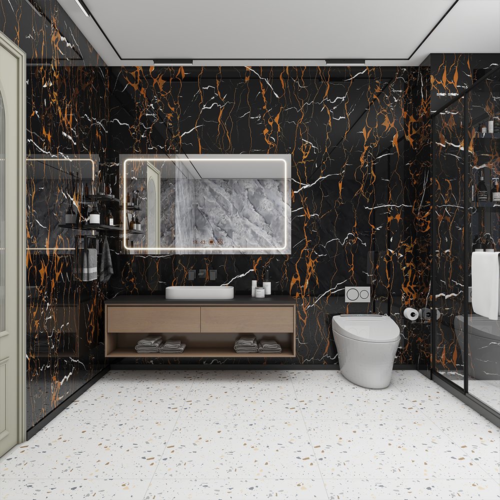 Waterproof Self-Adhesive 3D Wall Tile Sticker Soundproof for Bedroom and Bathroom Wall Tiles Easy Installation
