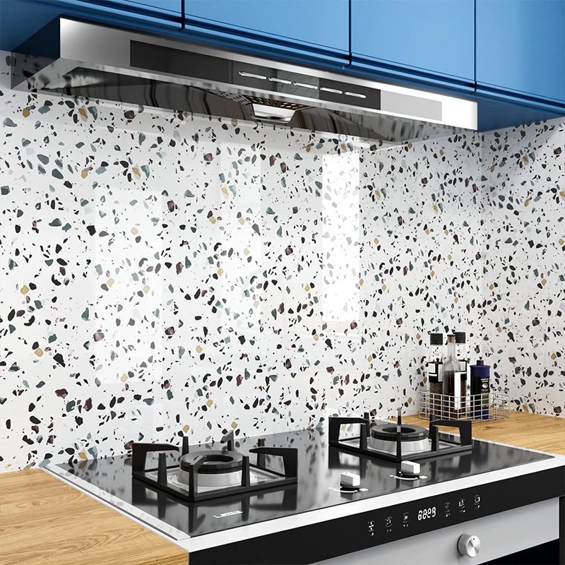 PVC 3D terrazzo contact paper peel and stick waterproof home decorative wallpaper self-adhesive vinyl roll for kitchen bathroom