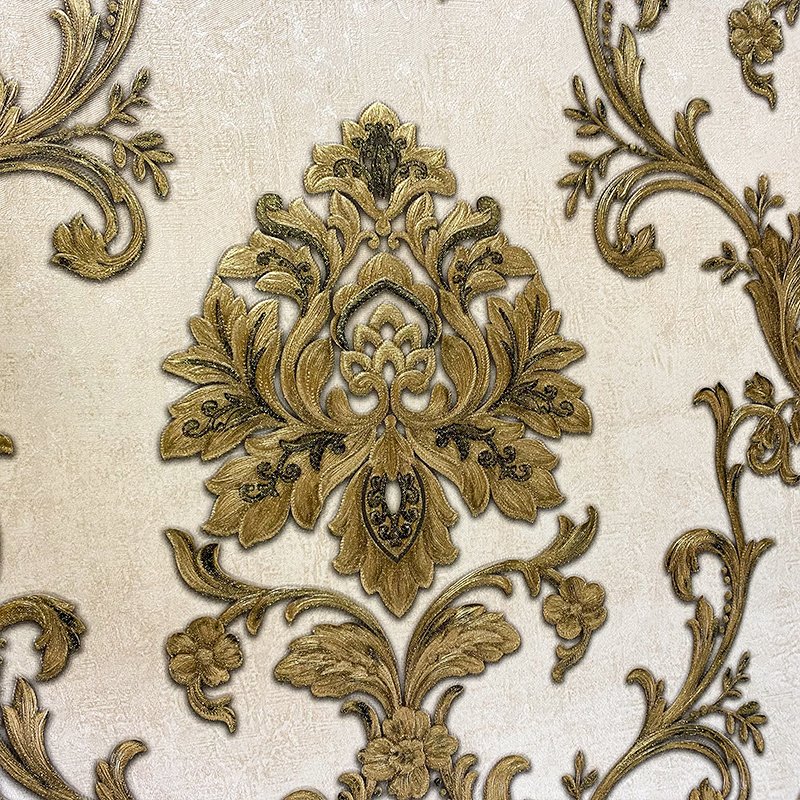3D European Damascus relief waterproof wallpaper for bedroom living room dining room background wall wallpaper