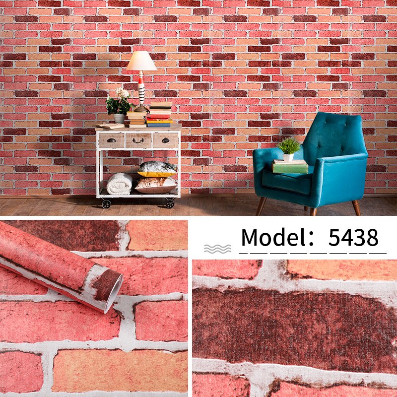 Factory supply cheap stone wall paper rolls 3d brick pvc self adhesive wallpaper