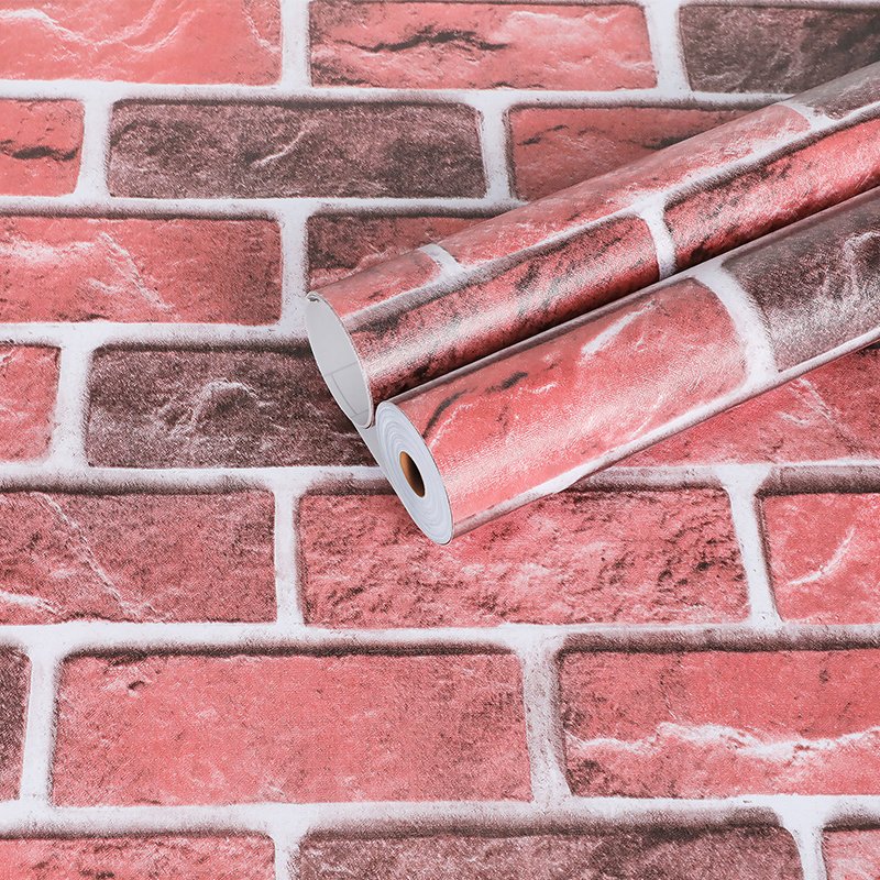 Factory supply cheap stone wall paper rolls 3d brick pvc self adhesive wallpaper