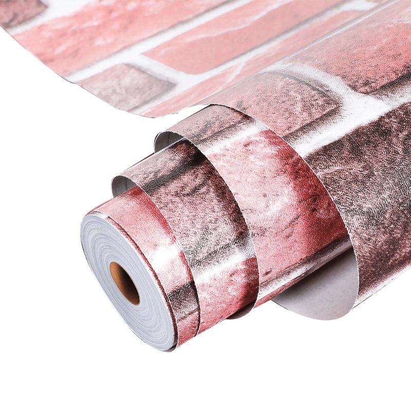 Factory supply cheap stone wall paper rolls 3d brick pvc self adhesive wallpaper